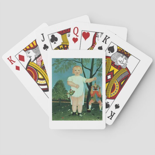 Kind met een pop, c.1903 (olie op canvas) speelkaarten (Achterkant)
