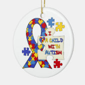 Kind met een reclameboodschap keramisch ornament (Links)