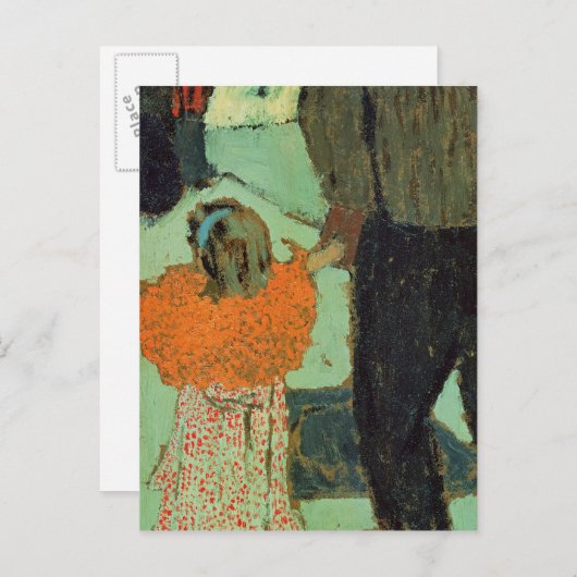 Kind met een rode sjaal, c. 1891 briefkaart (Voorkant / Achterkant)