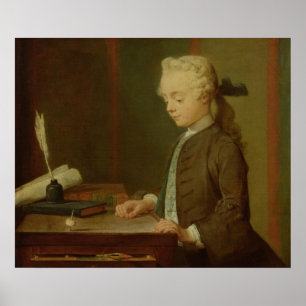 Kind met een theetotum, 1738 poster