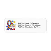 Kind met een uiterlijk op Autism Awareness Etiket (Voorkant)