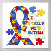 Kind met een uiterlijk op Autism Awareness Poster (Voorkant)