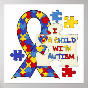 Kind met een uiterlijk op Autism Awareness Poster