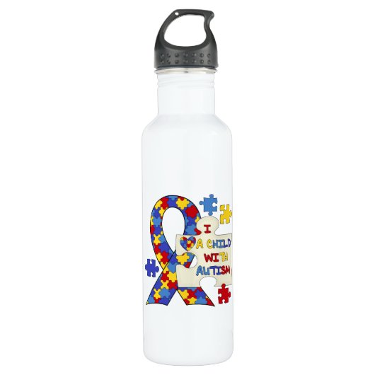 Kind met een uiterlijk op Autism Awareness Waterfles (Voorkant)