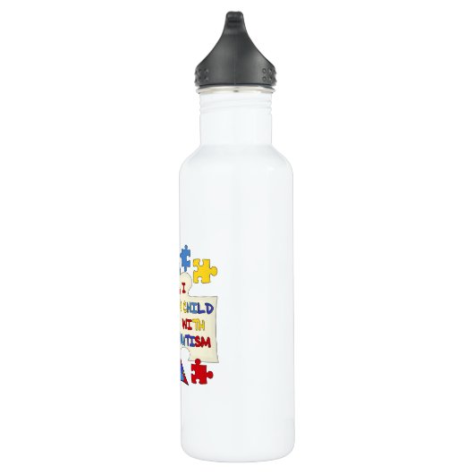 Kind met een uiterlijk op Autism Awareness Waterfles (Rechts)