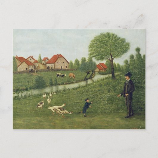 Kind met ganzen briefkaart (Voorkant)