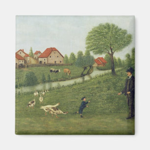Kind met ganzen magneet