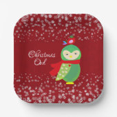 Kind met groene kerstboomkor Rood Party decoratiev Papieren Bordje (Voorkant)