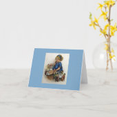  kind met haar Dolls Painting Notecard Kaart (Gele Bloem)