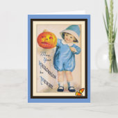 Kind met Halloween Jack O' Lantern Kaart (Voorkant)