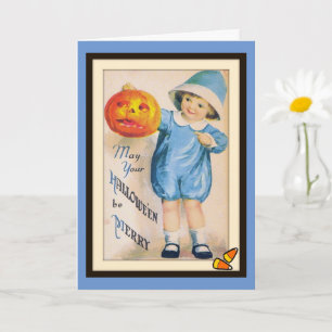 Kind met Halloween Jack O' Lantern Kaart