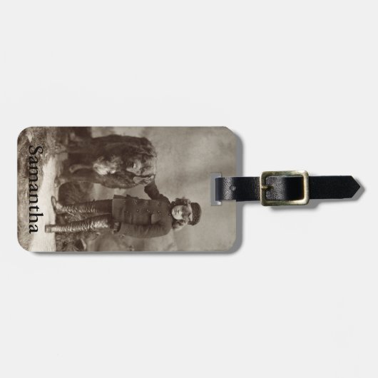 Kind met hond, C1885 Bagagelabel (Voorkant horizontaal)