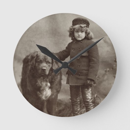 Kind met hond, C1885 Ronde Klok (Voorkant)