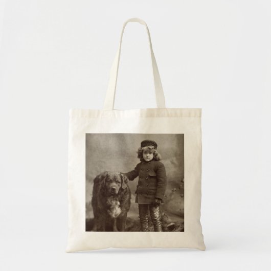Kind met hond, C1885 Tote Bag (Voorkant)