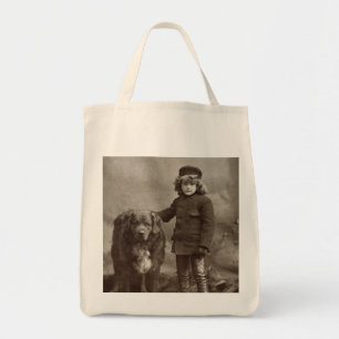 Kind met hond, C1885 Tote Bag