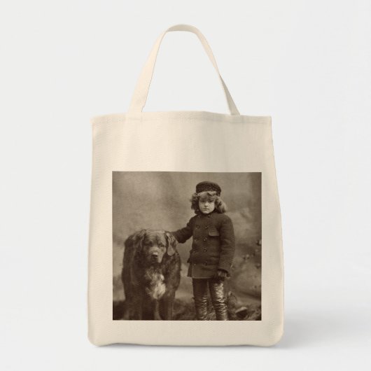 Kind met hond, C1885 Tote Bag (Voorkant)