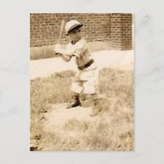 kind met honkbal briefkaart (Voorkant)