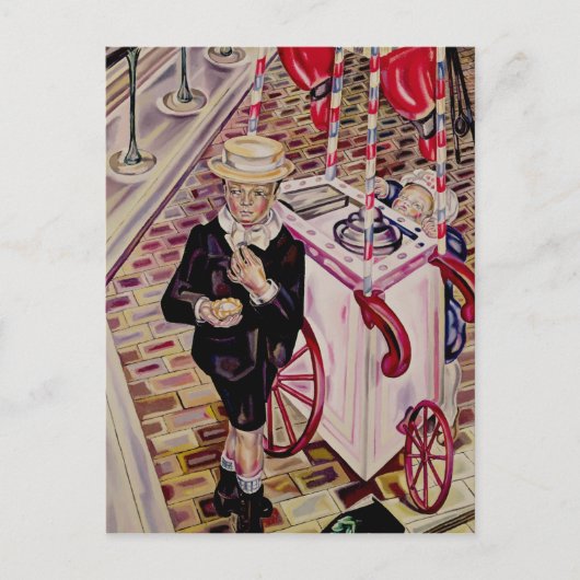 Kind met ijskap briefkaart (Voorkant)