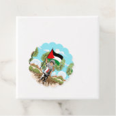 Kind met Keffiyeh Palestina Vlag en Olijfboom Bedankjes Labels (In situ)