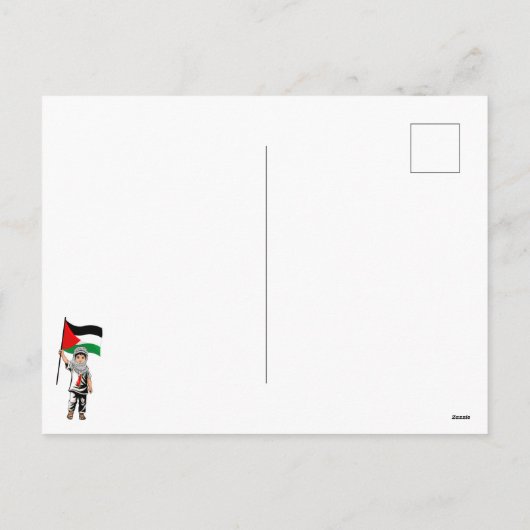 Kind met Keffiyeh Palestina Vlag en Olijfboom Feestdagenkaart (Achterkant)