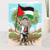 Kind met Keffiyeh Palestina Vlag en Olijfboom Kaart (Voorkant)