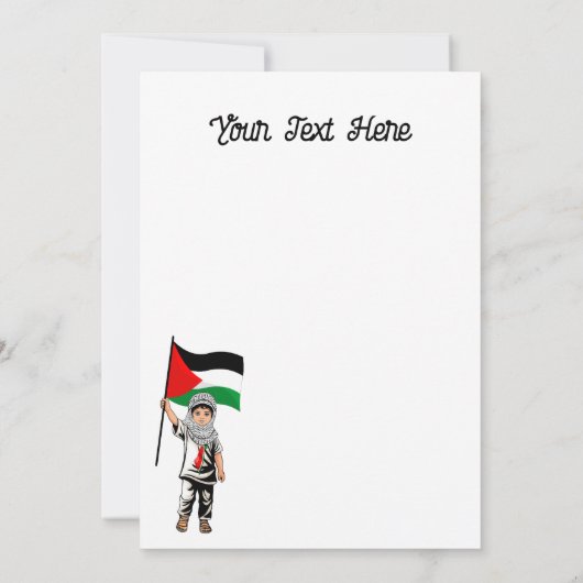 Kind met Keffiyeh Palestina Vlag en Olijfboom Kaart (Achterkant)