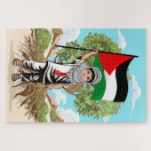 Kind met Keffiyeh Palestina Vlag en Olijfboom Legpuzzel (Horizontaal)