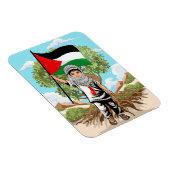 Kind met Keffiyeh Palestina Vlag en Olijfboom Magneet (Rechterzijde)