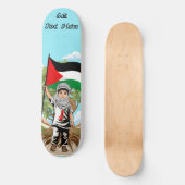 Kind met Keffiyeh Palestina Vlag en Olijfboom Persoonlijk Skateboard (Voorkant)