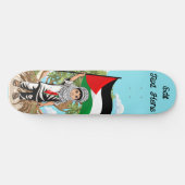 Kind met Keffiyeh Palestina Vlag en Olijfboom Persoonlijk Skateboard (Horizontaal)