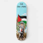 Kind met Keffiyeh Palestina Vlag en Olijfboom Persoonlijk Skateboard (Voorkant)
