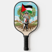 Kind met Keffiyeh Palestina Vlag en Olijfboom Pickleball Paddle (Voorkant)