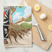 Kind met Keffiyeh Palestina Vlag en Olijfboom Theedoek (Quarter Fold)