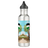 Kind met Keffiyeh Palestina Vlag en Olijfboom Waterfles (Rechts)