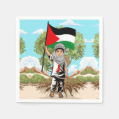 Kind met Keffiyeh Palestina-vlag  Servet (Voorkant)