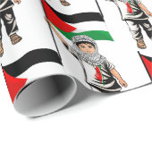 Kind met Keffiyeh Palestine Vlag Cadeaupapier (Rol Hoek)