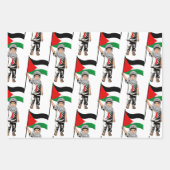 Kind met Keffiyeh Palestine Vlag Inpakpapier Vel (Voorkant 3)