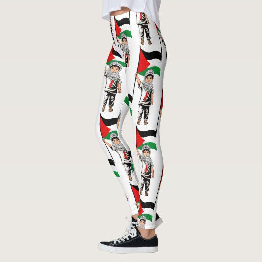 Kind met Keffiyeh Palestine Vlag Leggings (Links)