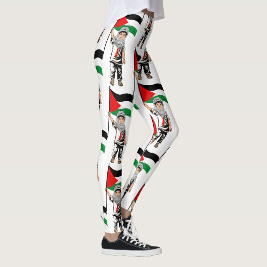 Kind met Keffiyeh Palestine Vlag Leggings (Rechts)