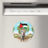 Kind met Keffiyeh Palestine Vlag Magneet (Insitu (Vaatwasser))