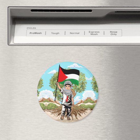 Kind met Keffiyeh Palestine Vlag Magneet (Insitu (Vaatwasser))