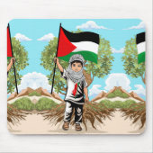 Kind met Keffiyeh Palestine Vlag Muismat (Voorkant)