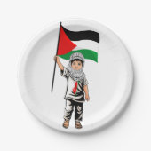 Kind met Keffiyeh Palestine Vlag Papieren Bordje (Voorkant)