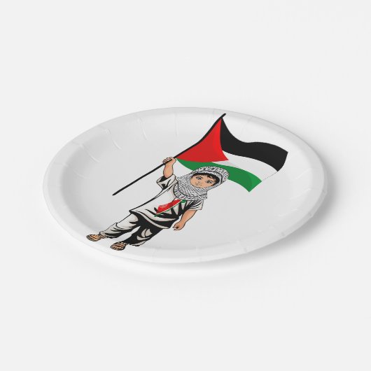 Kind met Keffiyeh Palestine Vlag Papieren Bordje (Gekanteld)
