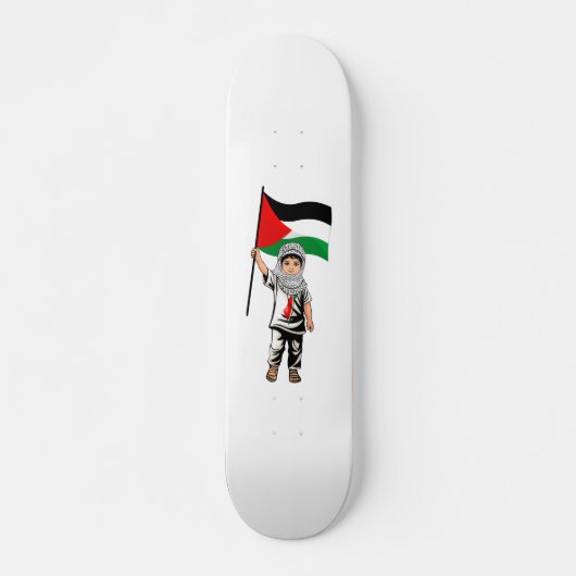 Kind met Keffiyeh Palestine Vlag Persoonlijk Skateboard (Voorkant)