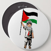Kind met Keffiyeh Palestine Vlag Ronde Button 6,0 Cm (Voorkant /achterkant)