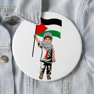 Kind met Keffiyeh Palestine Vlag Ronde Button 6,0 Cm