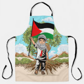 Kind met Keffiyeh Palestine Vlag Schort (Voorkant)