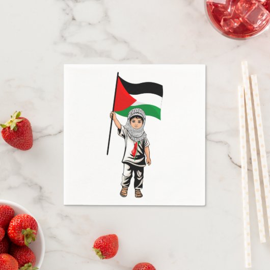 Kind met Keffiyeh Palestine Vlag Servet (Insitu)