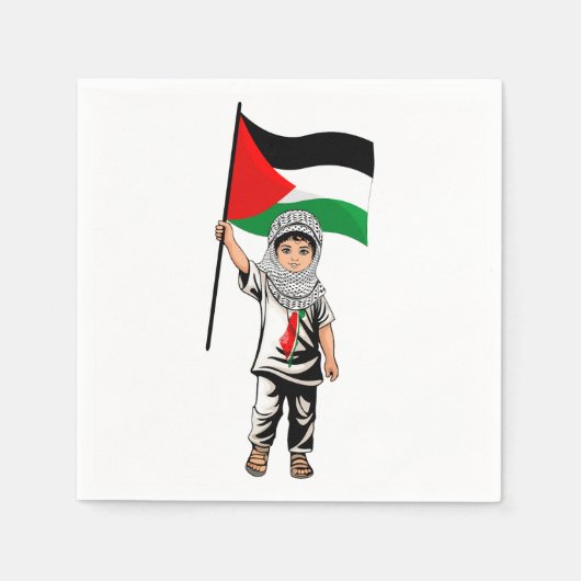Kind met Keffiyeh Palestine Vlag Servet (Voorkant)